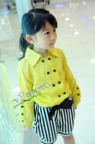 Chemise fille à manche longue en Toile de coton - Ref 2087258