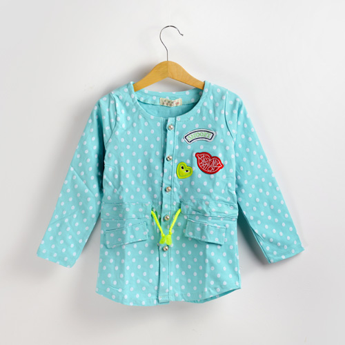 Chemise fille à manche longue en toile - Ref 2087281