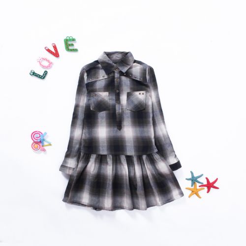 Chemise fille à manche longue en coton - Ref 2087283