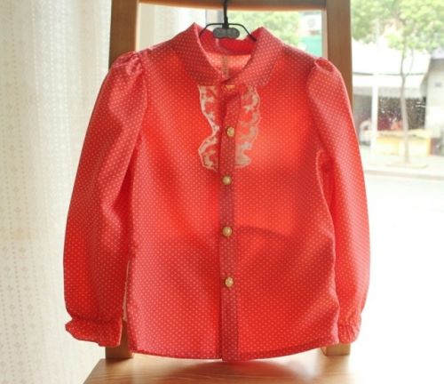 Chemise fille à manche longue en mousseline de soie - Ref 2087294