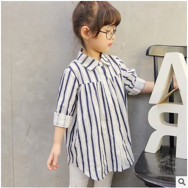 Chemise fille à manche longue en Toile de coton - Ref 2087308