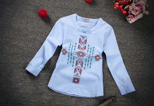 Chemise fille à manche longue - Ref 2087335