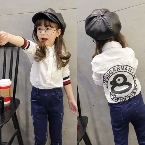 Chemise fille à manche longue en Toile de coton - Ref 2087353