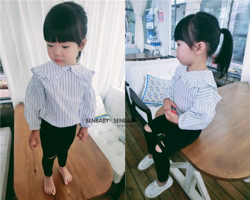 Chemise fille SENBABY à manche longue - Ref 2087428