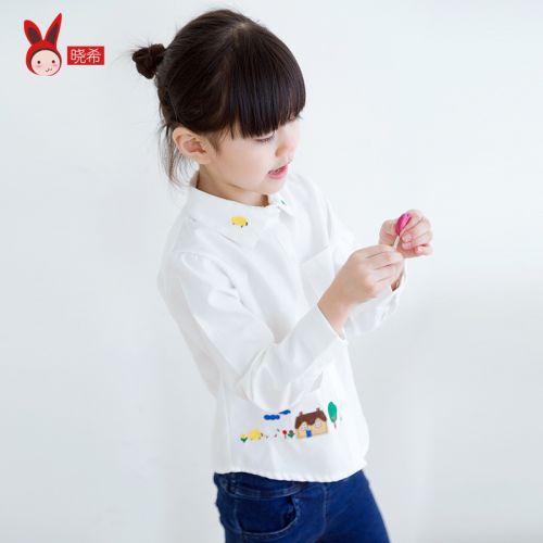 Chemise fille à manche longue en Toile de coton - Ref 2087448