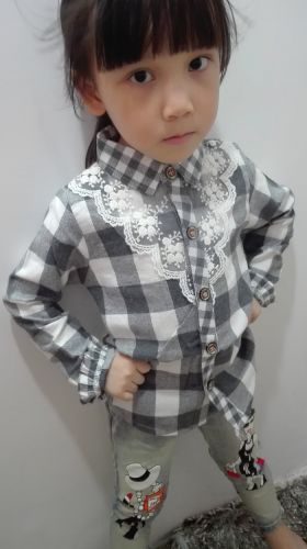 Chemise fille à manche longue - Ref 2087488