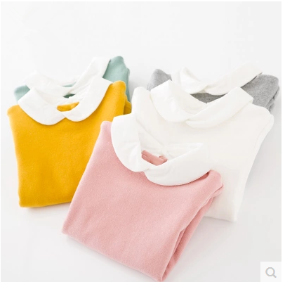 Chemise fille à manche longue en coton - Ref 2087489