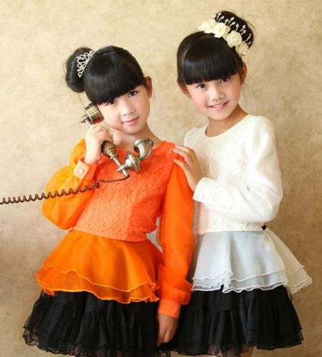 Chemise fille à manche longue en coton - Ref 2087497