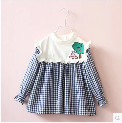 Chemise fille à manche longue en Toile de coton - Ref 2087983