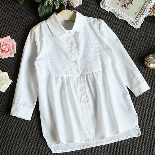Chemise fille à manche longue en Toile de coton - Ref 2088520