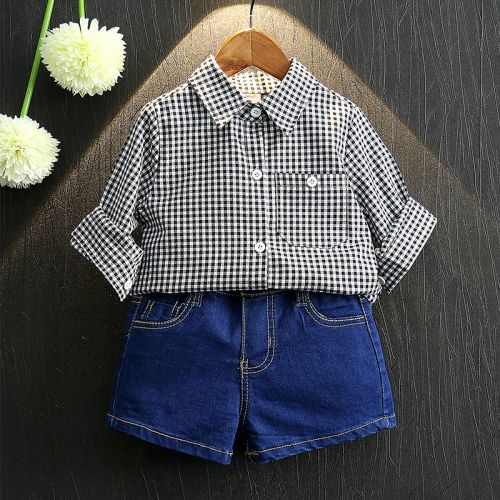 Chemise fille à manche longue en Toile de coton - Ref 2088523