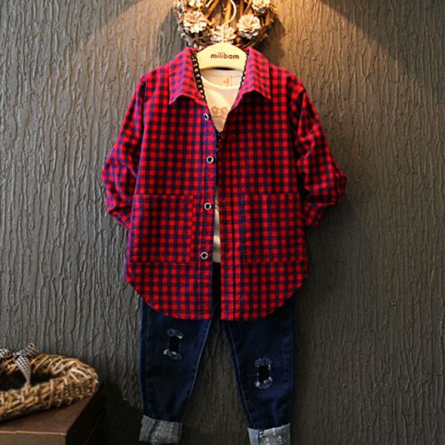 Chemise fille à manche longue en Toile de coton - Ref 2088619