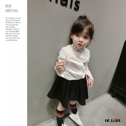 Chemise fille à manche longue en coton - Ref 2088642