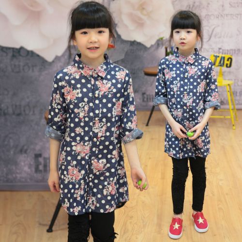 Chemise fille à manche longue en Toile de coton - Ref 2088686
