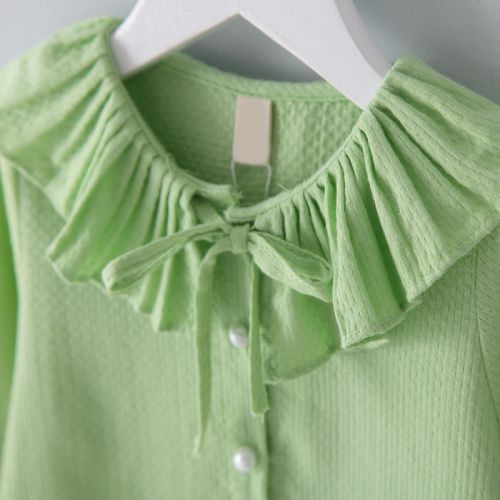 Chemise fille à manche longue en Toile de coton - Ref 2088691