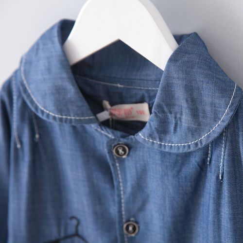 Chemise fille à manche longue en Toile de coton - Ref 2088693