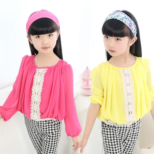 Chemise fille KIDORA à manche longue en mousseline de soie - Ref 2088720