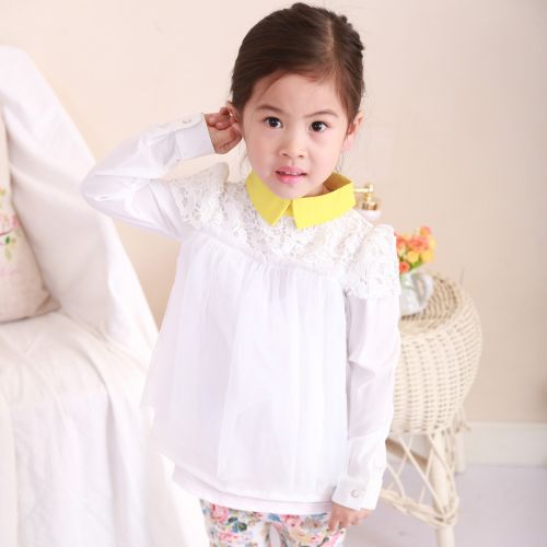 Chemise fille KIDORA à manche longue en Toile de coton - Ref 2088725