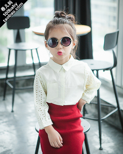 Chemise fille à manche longue - Ref 2088786