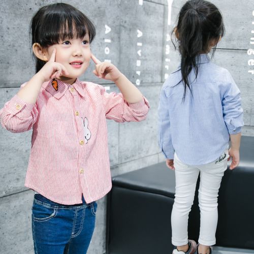 Chemise fille à manche longue en Toile de coton - Ref 2088809