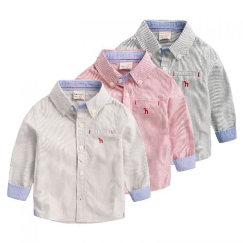 Chemise garçon à manche longue en Toile de coton - Ref 2072726