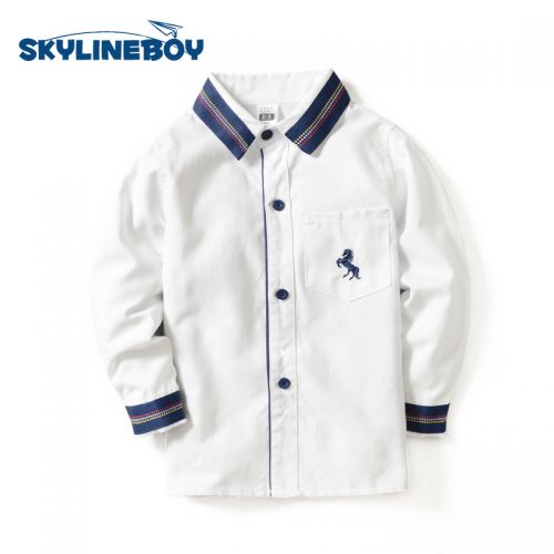 Chemise garçon SKYLINE BOY à manche longue en coton - Ref 2072822