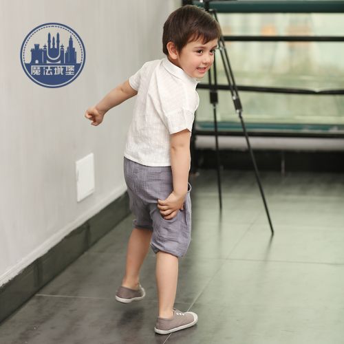 Chemise garçon à manche courte en Toile de coton - Ref 2072881