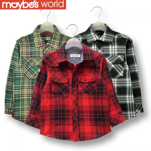 Chemise garçon MAYBES WORLD à manche longue en Toile de coton - Ref 2072894