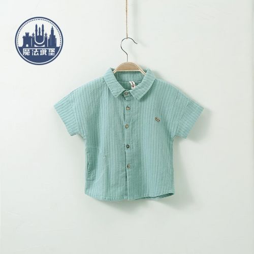 Chemise garçon à manche courte en Toile de coton - Ref 2072935