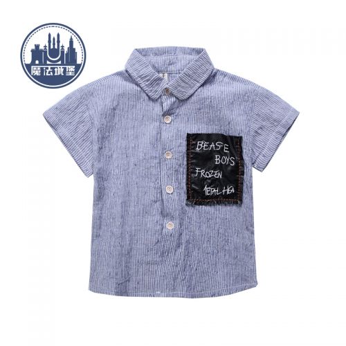 Chemise garçon à manche courte en Toile de coton - Ref 2072937