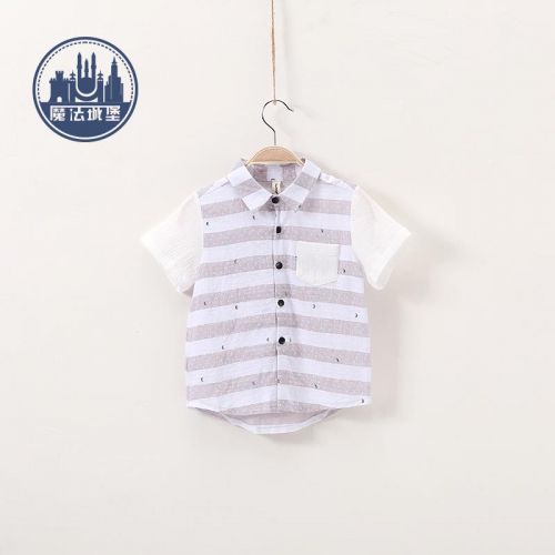 Chemise garçon à manche courte en Toile de coton - Ref 2072961