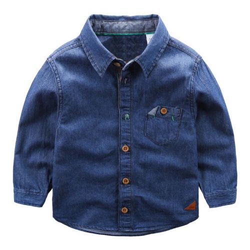 Chemise garçon à manche longue en toile - Ref 2073024