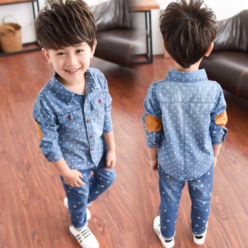 Chemise garçon à manche longue en Toile de coton - Ref 2073219