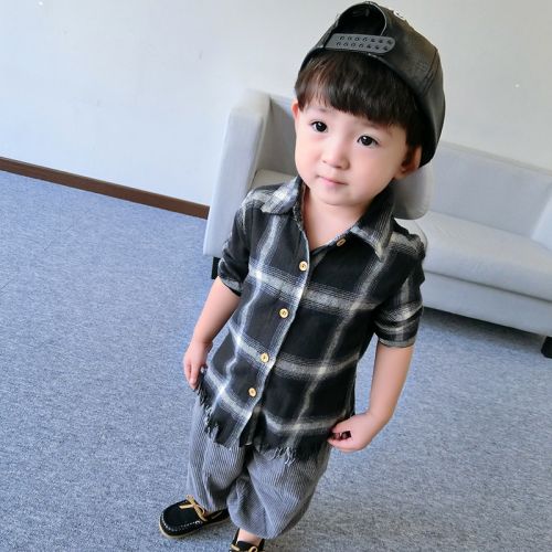 Chemise garçon à manche longue en coton - Ref 2073236