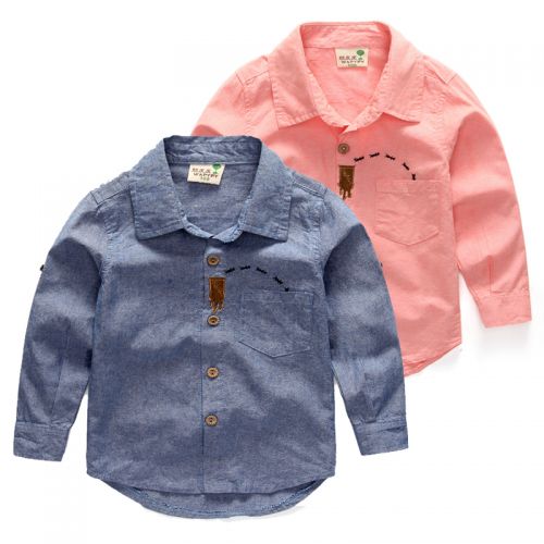 Chemise garçon à manche longue en Toile de coton - Ref 2073274