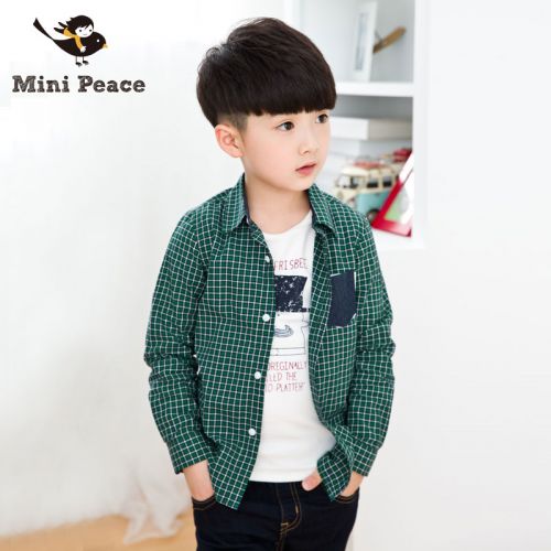 Chemise garçon MINI PEACE à manche longue en coton - Ref 2073577