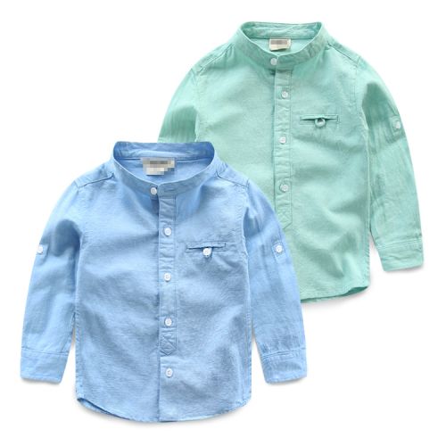 Chemise garçon à manche longue en lin - Ref 2073655