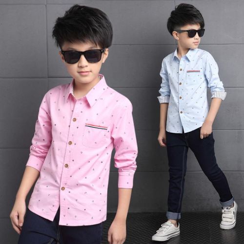 Chemise garçon à manche longue en coton - Ref 2073943