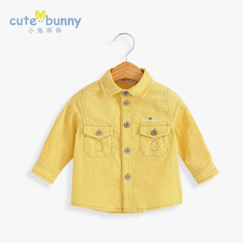 Chemise garçon CUTE BUNNY à manche longue en velours côtelé - Ref 2073947