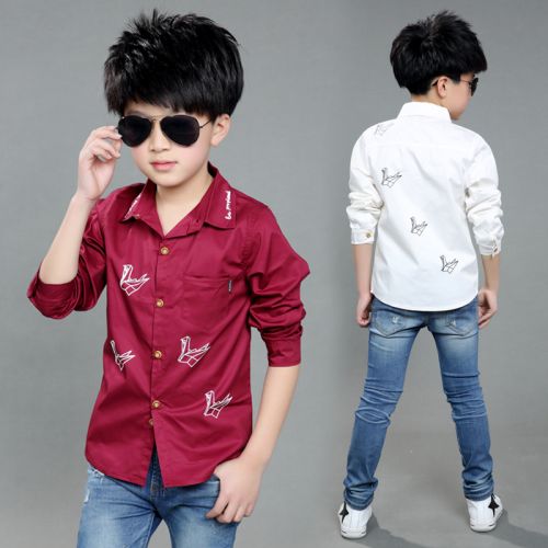 Chemise garçon à manche longue - Ref 2073991
