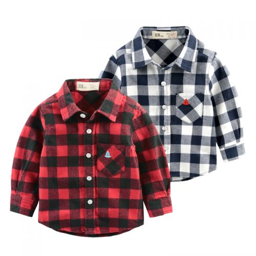 Chemise garçon DUDUJIA à manche longue en Toile de coton - Ref 2074031