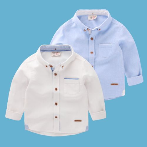Chemise garçon à manche longue en Toile de coton - Ref 2074278