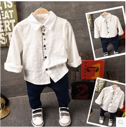Chemise garçon à manche longue en Toile de coton - Ref 2074311
