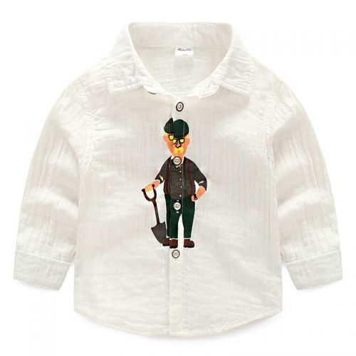 Chemise garçon à manche longue en Toile de coton - Ref 2074335