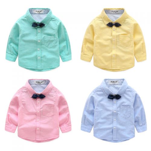 Chemise garçon YIQIBAOBEI à manche longue - Ref 2074361