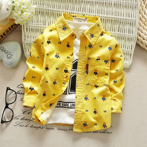 Chemise garçon à manche longue en velours côtelé - Ref 2074370
