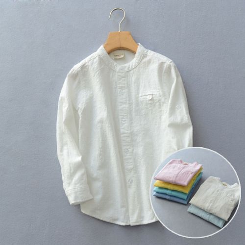 Chemise garçon à manche longue en lin - Ref 2074373