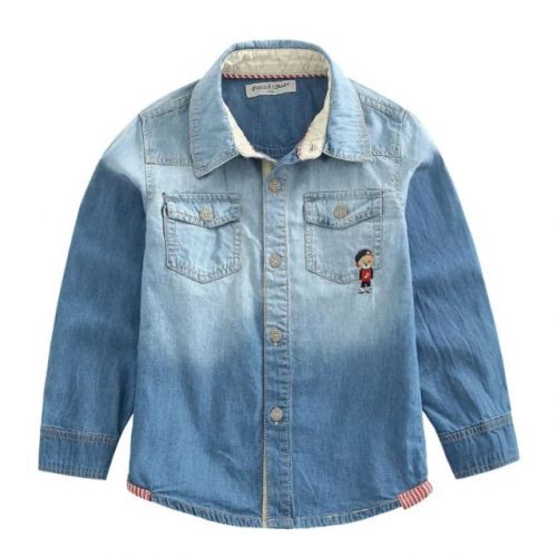 Chemise garçon à manche longue en toile - Ref 2074397