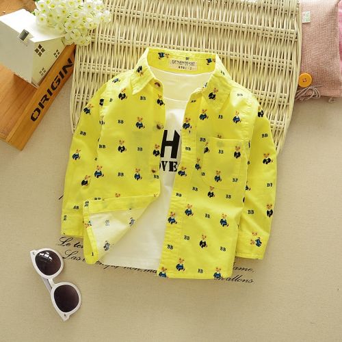 Chemise garçon HAIER BROTHERS à manche longue en velours côtelé - Ref 2074458