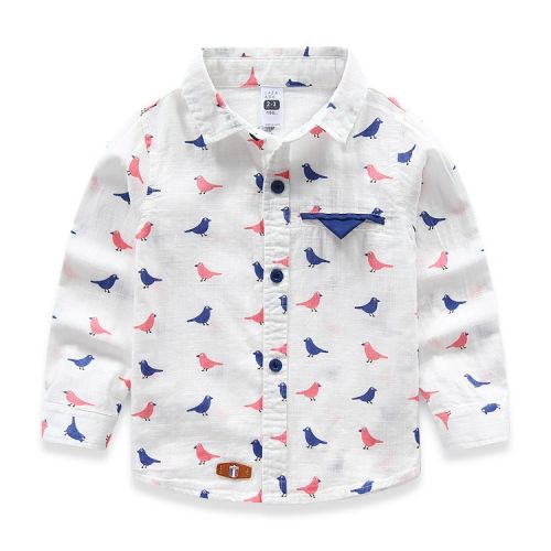 Chemise garçon à manche longue en Toile de coton - Ref 2074605
